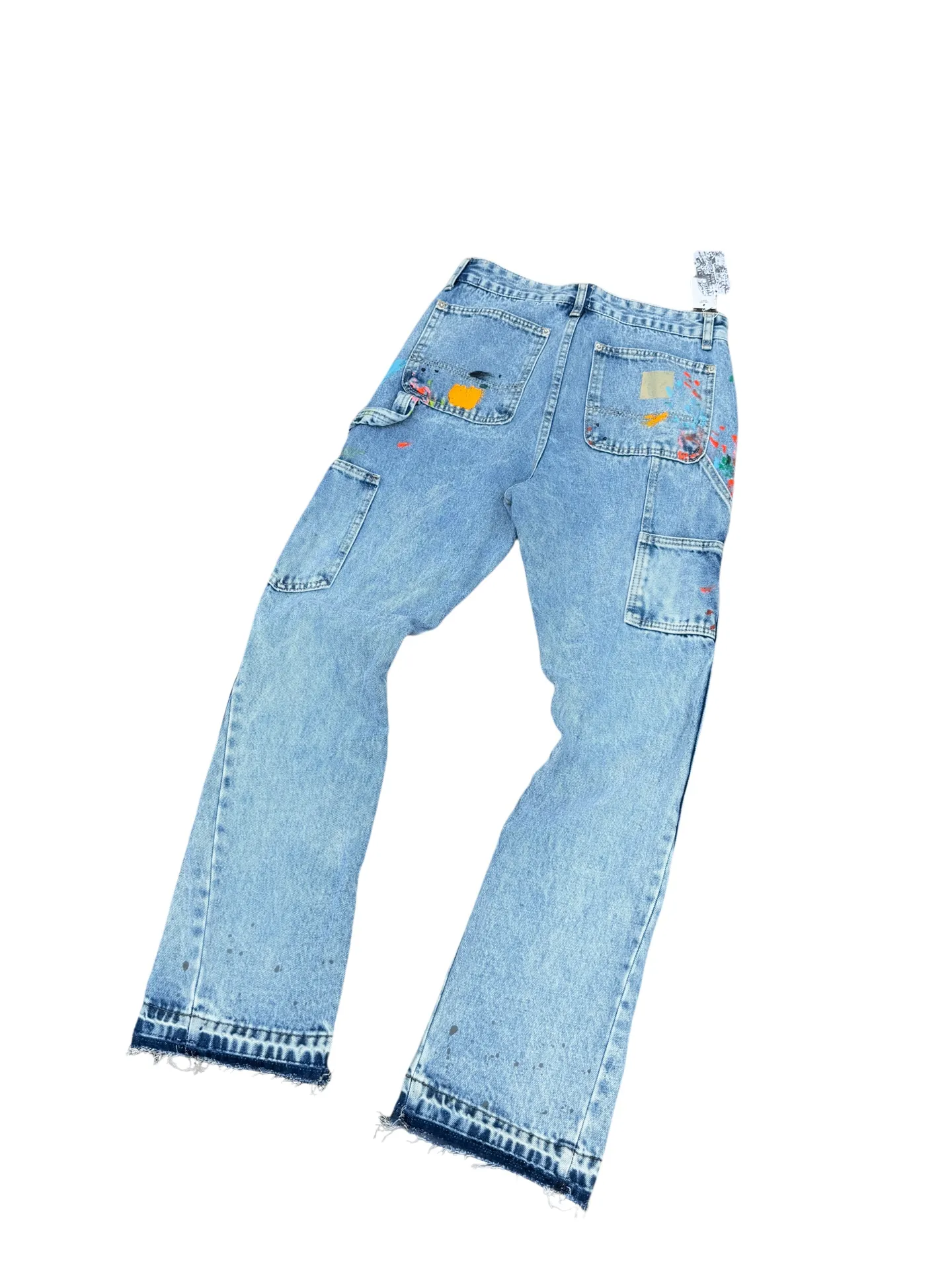 P250💰G94 GALLERY DEPT. Spliced ​​patches, ink-splashed denim bell-bottoms, washed distressed patchwork jeans, denim washing factory. During the process, the owner of the washing factory helped introduce a boss who once worked at Levi's OEM factory and then started his own business. This also paved the way for the following styles. Therefore, Levi's remodeled single product for the base plate is really familiar. Whether it is the fabrics supplied or the lathes used in production, there is nothing to choose from. -Color: blue -Number of codes: 28 30 32 34 36
